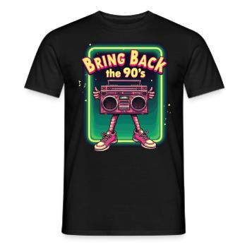 Ramenez la boombox rétro des années 90 - T-shirt homme - noir - Devant - AI Model Male 178 light (178cm)