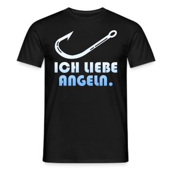 Angler ICH LIEBE ANGELN Lustiges Angel Liebhaber - Männer T-Shirt - Schwarz - Vorne - AI Model Male 178 light (178cm)