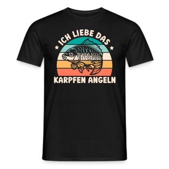 Angler ICH LIEBE DAS KARPFEN ANGELN Lustiges - Männer T-Shirt - Schwarz - Vorne - AI Model Male 178 light (178cm)