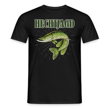 HECHT JAGD Lustiges Hecht Angeln Hobby Männer - Männer T-Shirt - Schwarz - Vorne - AI Model Male 178 light (178cm)