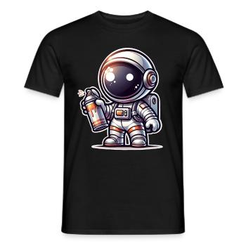 Pulvérisateur de graffitis astronaute - T-shirt homme - noir - Devant - AI Model Male 178 light (178cm)