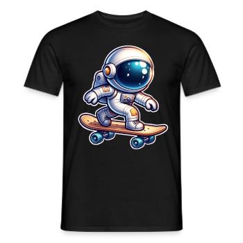 Skateboard Skater Astronaut - Men's T-Shirt - black - Front - AI Model Male 178 light (178cm)