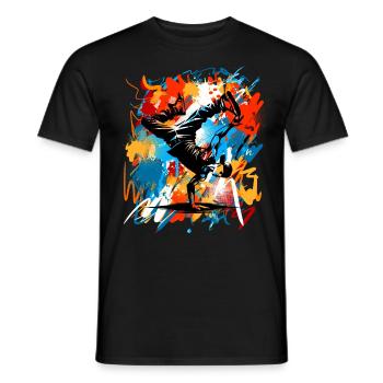 Breakdancing - Men's T-Shirt - black - Front - AI Model Male 178 light (178cm)