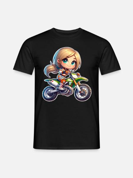 Motocross Femmes Filles Fille - T-shirt homme - noir
