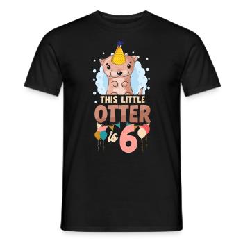 Otter Birthday This Little Otter - Men's T-Shirt - black - Front - AI Model Male 178 light (178cm)