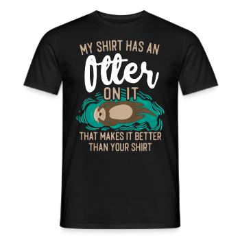Loutre Ma chemise a une loutre dessus - T-shirt homme - noir - Devant - AI Model Male 178 light (178cm)