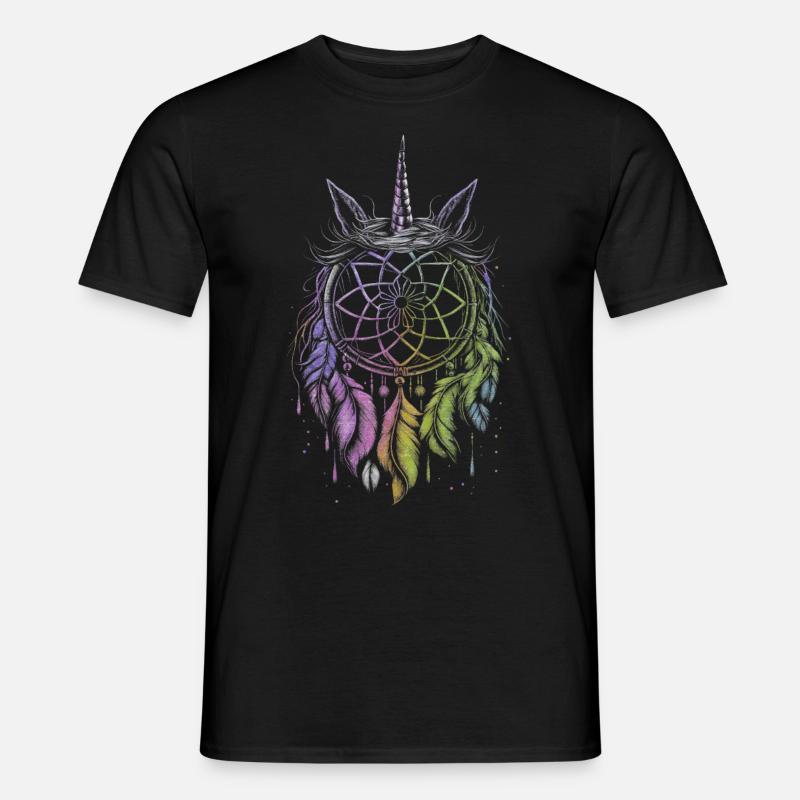 Traumfänger Einhorn - Männer T-Shirt - Schwarz