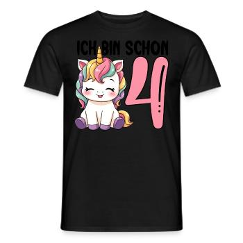 I'm Already Four Unicorn 4th Birthday - Men's T-Shirt - black - Front - AI Model Male 178 light (178cm)