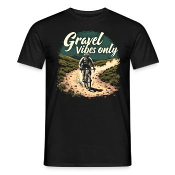 Gravel Vibes Only Gravel Bike Gravel Fahrrad - Men's T-Shirt - black - Front - AI Model Male 178 light (178cm)