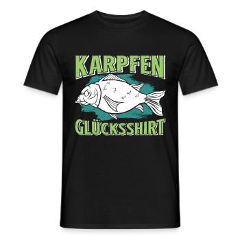 Angler Outfiit KARPFEN GLÜCKSSHIRT Lustiges - Männer T-Shirt - Schwarz - Vorne - AI Model Male 178 light (178cm)