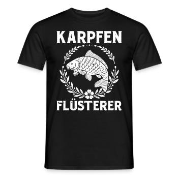 KARPFEN FLÜSTERER Lustiges Angler Geburtstags - Männer T-Shirt - Schwarz - Vorne - AI Model Male 178 light (178cm)