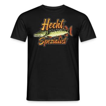 HECHT SPEZIALIST Lustiges Angler Outfit Hecht - Männer T-Shirt - Schwarz - Vorne - AI Model Male 178 light (178cm)