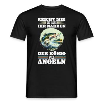 Zander Angler REICHT MIR DIE RUTE IHR NARREN - Männer T-Shirt - Schwarz - Vorne - AI Model Male 178 light (178cm)