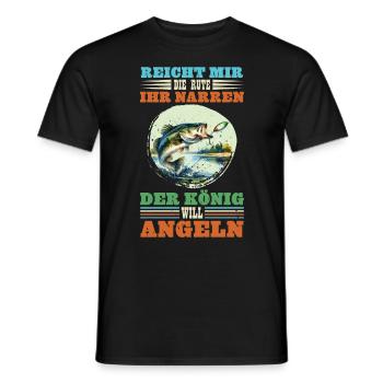 Zander Angler REICHT MIR DIE RUTE IHR NARREN - Männer T-Shirt - Schwarz - Vorne - AI Model Male 178 light (178cm)