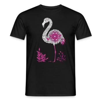 Mandala Flamingo Flamingo Wasservogel Flamingo - Männer T-Shirt - Schwarz - Vorne - AI Model Male 178 light (178cm)