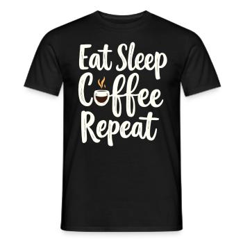 Eat Sleep Coffee Repeat Coffee Funny Coffee - Men's T-Shirt - black - Front - AI Model Male 178 light (178cm)