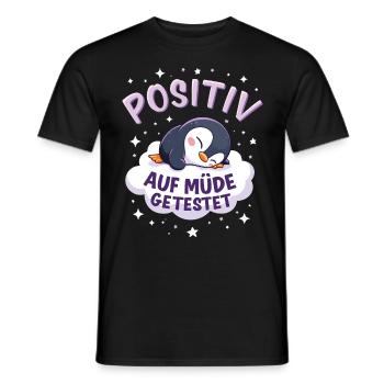 Testé positif pour la chemise de nuit fatiguée - T-shirt homme - noir - Devant - AI Model Male 178 light (178cm)