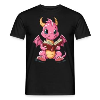 Süßer pinker Drache – Magisches Design für Kinder - Männer T-Shirt - Schwarz - Vorne - AI Model Male 178 light (178cm)