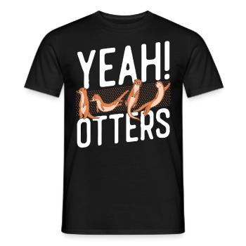 Otter yes! Otters - Men's T-Shirt - black - Front - AI Model Male 178 light (178cm)