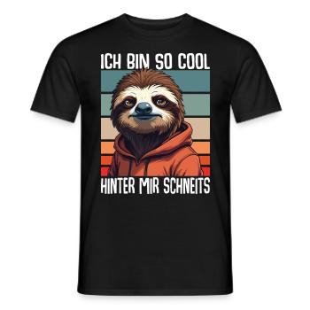Ich Bin So Cool Hinter Mir Schneits Faultier - Männer T-Shirt - Schwarz - Vorne - AI Model Male 178 light (178cm)