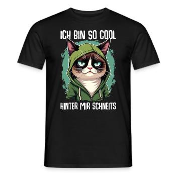 Ich Bin So Cool Hinter Mir Schneits Katze - Männer T-Shirt - Schwarz - Vorne - AI Model Male 178 light (178cm)