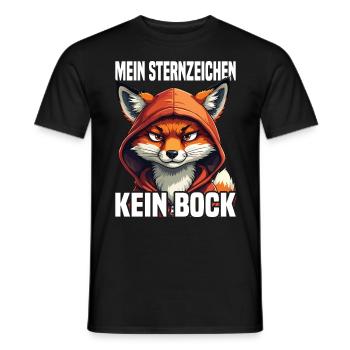 Mein Sternzeichen Kein Bock Fuchs - Männer T-Shirt - Schwarz - Vorne - AI Model Male 178 light (178cm)