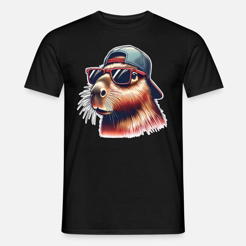 Capybara - Männer T-Shirt - Schwarz