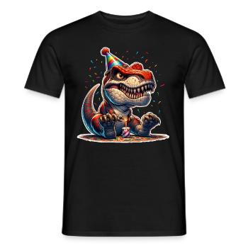 Dinosaure Anniversaire Dino T Rex - T-shirt homme - noir - Devant - AI Model Male 178 light (178cm)