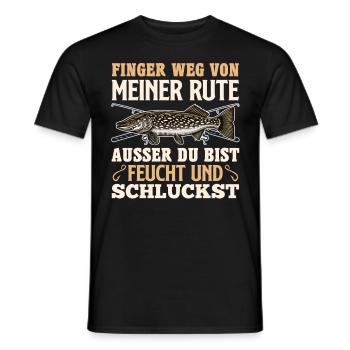 Angler FINGER WEG VON MEIENR RUTE Lustiges Angeln - Männer T-Shirt - Schwarz - Vorne - AI Model Male 178 light (178cm)