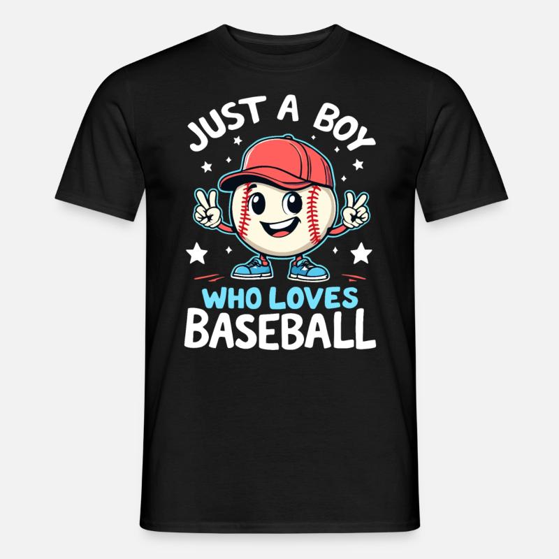 Baseball, Baseballspieler, Junge, Baseballer - Männer T-Shirt - Schwarz