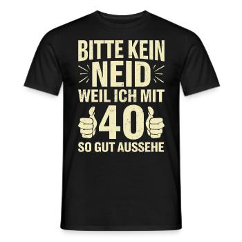 S’il vous plaît pas envie 40e anniversaire - T-shirt homme - noir - Devant - AI Model Male 178 light (178cm)