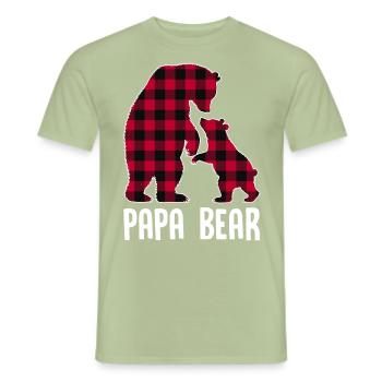 Papa Bear - Männer T-Shirt - Sage - Vorne - AI Model Male 178 light (178cm)