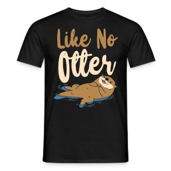 Otter Pun Like No Otter - Men's T-Shirt - black - Front - AI Model Male 178 light (178cm)