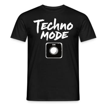 Techno Mode On Techno Techno Music Techno - Men's T-Shirt - black - Front - AI Model Male 178 light (178cm)