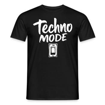 Techno Mode On Techno Techno Music Techno - Men's T-Shirt - black - Front - AI Model Male 178 light (178cm)