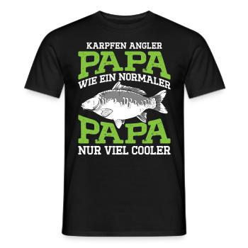 KARPFEN ANGLER PAPA WIE EIN NORMALER PAPA Lustiges - Männer T-Shirt - Schwarz - Vorne - AI Model Male 178 light (178cm)