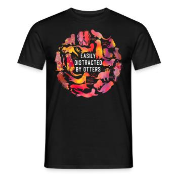 Otter Easily Distracted By Otters - Men's T-Shirt - black - Front - AI Model Male 178 light (178cm)