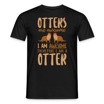 Otter Otters Are Awesome I Am - Men's T-Shirt - black - Front - AI Model Male 178 light (178cm)
