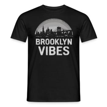 Pont Brooklyn Vibes, New York, New York - T-shirt homme - noir - Devant - AI Model Male 178 light (178cm)