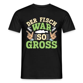 Angler Outfit Lustig DER FISCH WAR SO GROß Angeln - Männer T-Shirt - Schwarz - Vorne - AI Model Male 178 light (178cm)