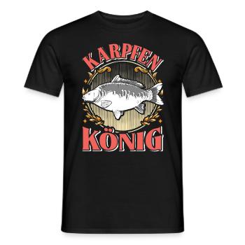 KAPRFEN KÖNIG Lustiges Karpfen Angler Outfit - Männer T-Shirt - Schwarz - Vorne - AI Model Male 178 light (178cm)