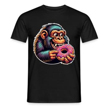 Donut de Néandertal - T-shirt homme - noir - Devant - AI Model Male 178 light (178cm)