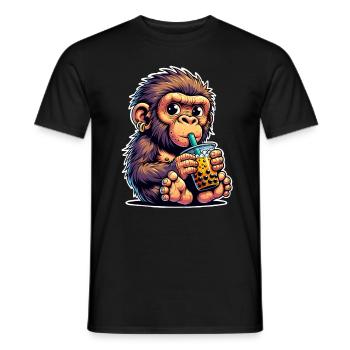 Thé à bulles de Néandertal - T-shirt homme - noir - Devant - AI Model Male 178 light (178cm)