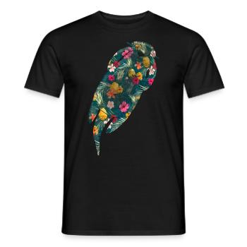 Otter Tropical Flowers Floral - Men's T-Shirt - black - Front - AI Model Male 178 light (178cm)