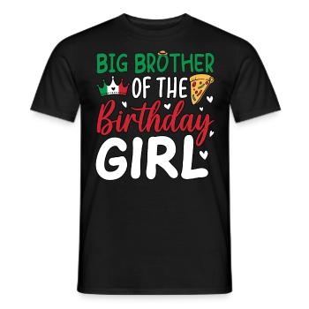 Grand frère de la fille d’anniversaire - T-shirt homme - noir - Devant - AI Model Male 178 light (178cm)