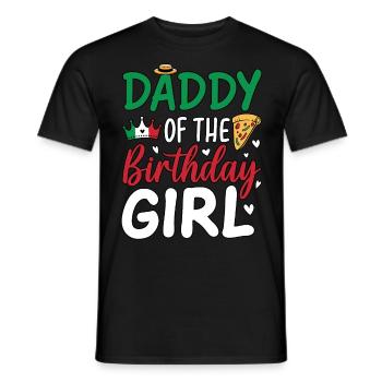 Papa de la fille d’anniversaire - T-shirt homme - noir - Devant - AI Model Male 178 light (178cm)