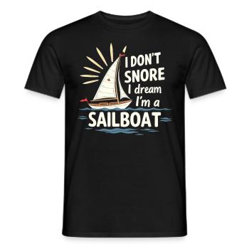 Je ne ronfle pas, je rêve dans un voilier qui navigue - T-shirt homme - noir - Devant - AI Model Male 178 light (178cm)