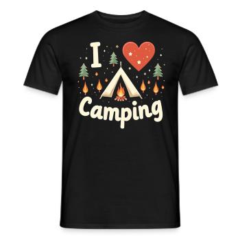 I Love Camping Camping Camper Camping Outdoor - Männer T-Shirt - Schwarz - Vorne - AI Model Male 178 light (178cm)