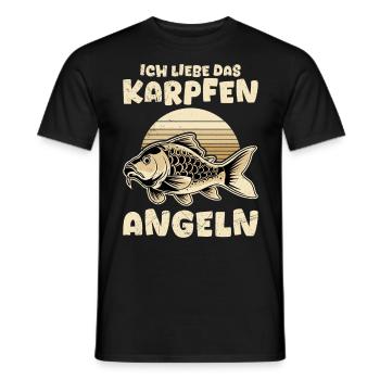 Angler ICH LIEBE DAS KARPFEN ANGELN Lustiges - Männer T-Shirt - Schwarz - Vorne - AI Model Male 178 light (178cm)