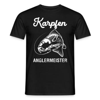 KAPRFEN ANGLERWEISTER Lustiges Angeln Hobby - Männer T-Shirt - Schwarz - Vorne - AI Model Male 178 light (178cm)